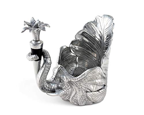 Aluminum Elephant Wine Coaster and Stopper Set