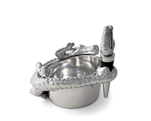Aluminum Alligator Wine Coaster & Stopper Set