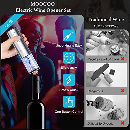Stainless Steel Electric Wine Opener Set