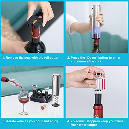 Stainless Steel Electric Wine Opener Set