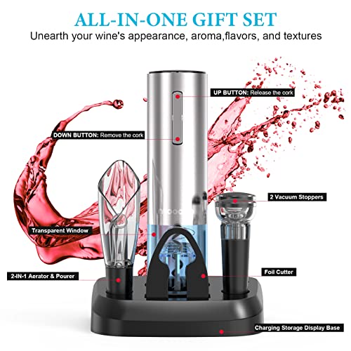 Stainless Steel Electric Wine Opener Set