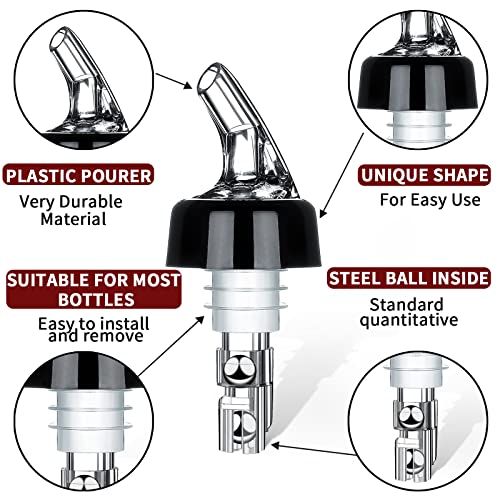 12-pack Measured Liquor Bottle Pourers - Quick Shot Dispenser