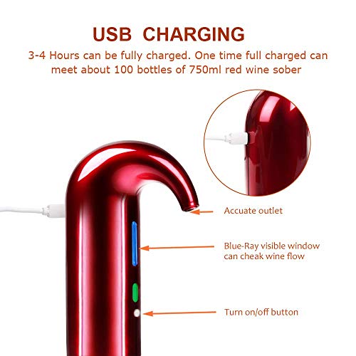 Electric Wine Aerator and Dispenser for Red and White Wines