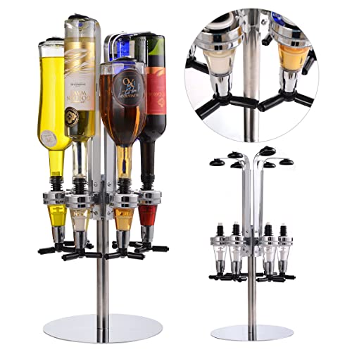 Rotating 6-Bottle Liquor Dispenser Party Pourer Stand