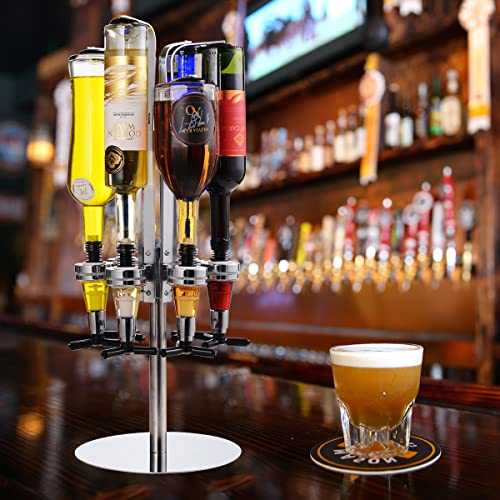 Rotating 6-Bottle Liquor Dispenser Party Pourer Stand