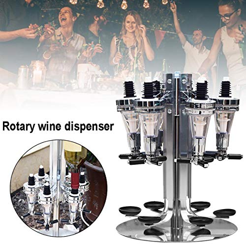 Rotating 6-Bottle Liquor Dispenser Party Pourer Stand