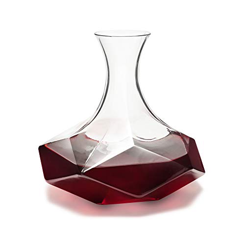Faceted Crystal Wine Decanter Set - 64 oz