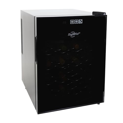 Black Freestanding Wine Fridge for 20 Bottles