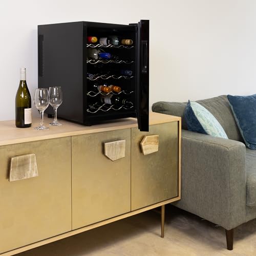 Black Freestanding Wine Fridge for 20 Bottles