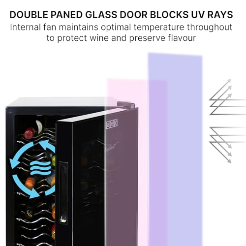 Black Freestanding Wine Fridge for 20 Bottles