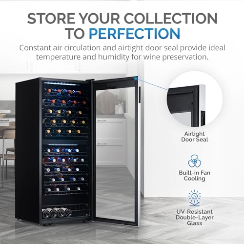 98 Bottle Dual Zone Stainless Steel Wine Cooler