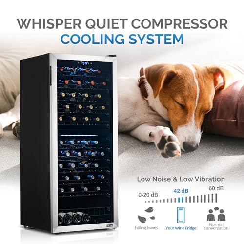 98 Bottle Dual Zone Stainless Steel Wine Cooler