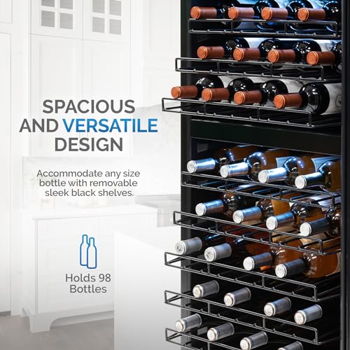 98 Bottle Dual Zone Stainless Steel Wine Cooler