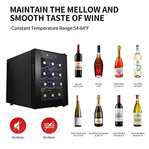 Compact 12-Bottle Wine Fridge with Digital Control