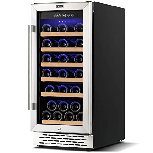 Stainless Steel 30-Bottle Wine Fridge with Digital Control