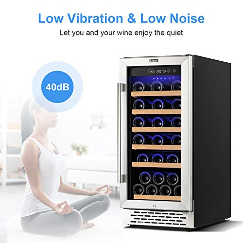 Stainless Steel 30-Bottle Wine Fridge with Digital Control