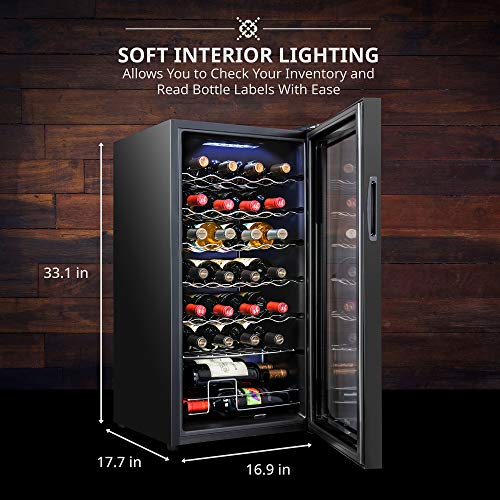 28-Bottle Compressor Wine Cooler with Lock