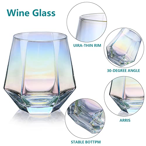 Iridescent Diamond Wine Carafe & Glass Set