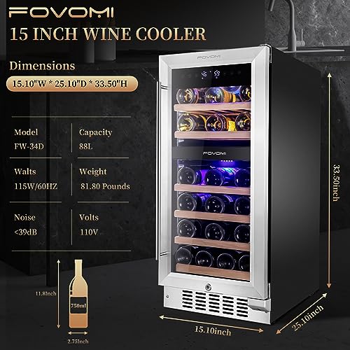 FOVOMI Wine Cooler - 34 Bottle Capacity