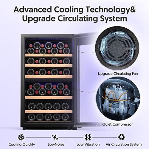 Dual Zone Wine Cooler with Lock - Stainless Steel