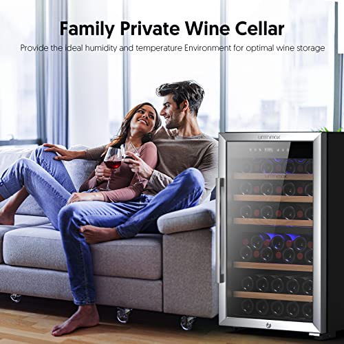 Dual Zone Wine Cooler with Lock - Stainless Steel