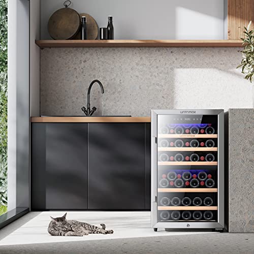 Dual Zone Wine Cooler with Lock - Stainless Steel