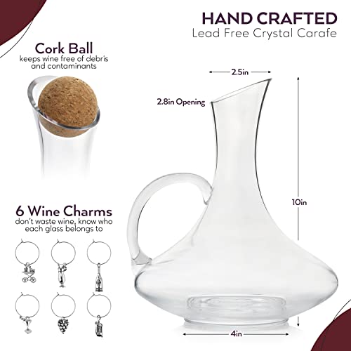 750ml Red Wine Decanter Set with Glass Vase