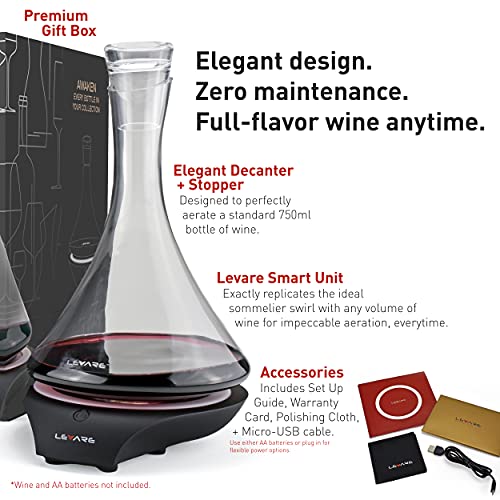 Electric Wine Aerator and Decanter Set (Black)