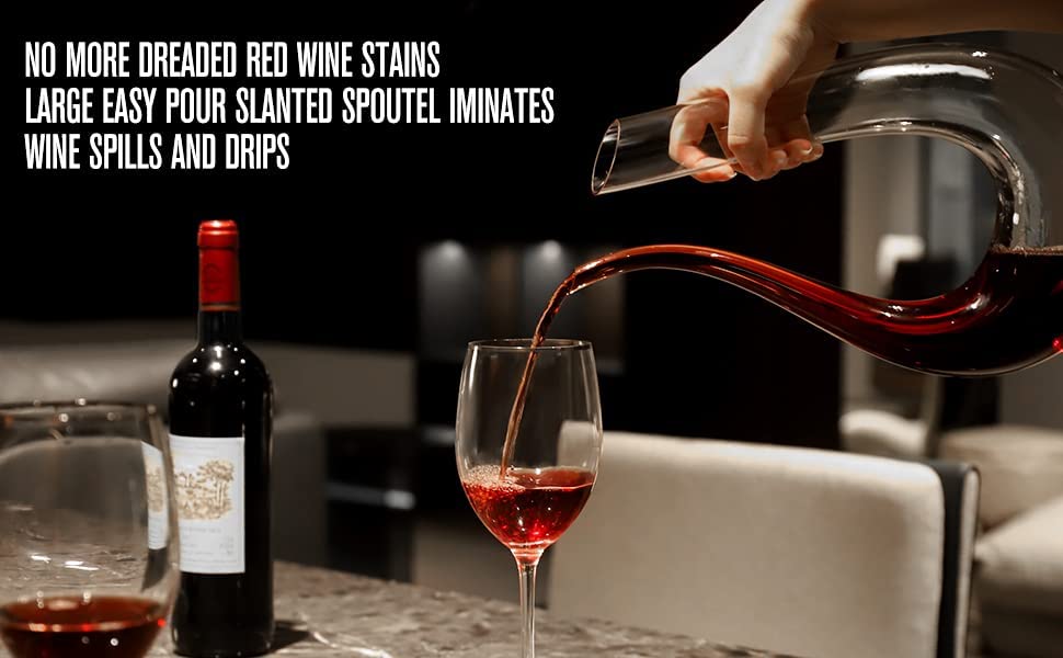 Crystal Wine Decanter with Aerator and Purifier