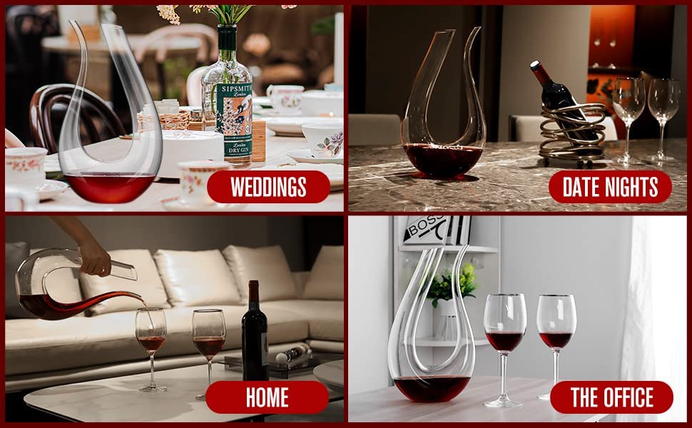 Crystal Wine Decanter with Aerator and Purifier