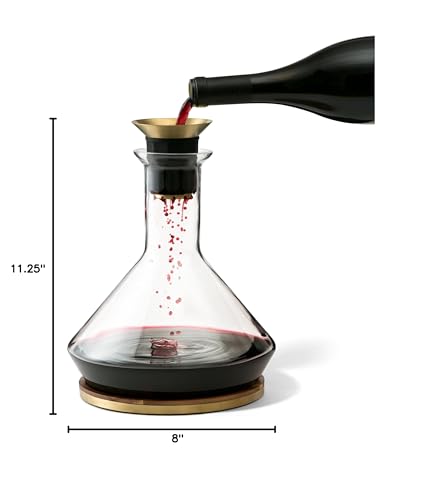 Clear RBT Decanter with Wood Coaster & Aerator