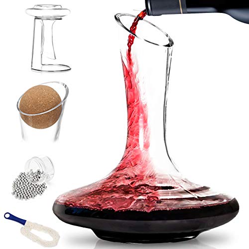 Hand-blown Crystal Wine Decanter Set