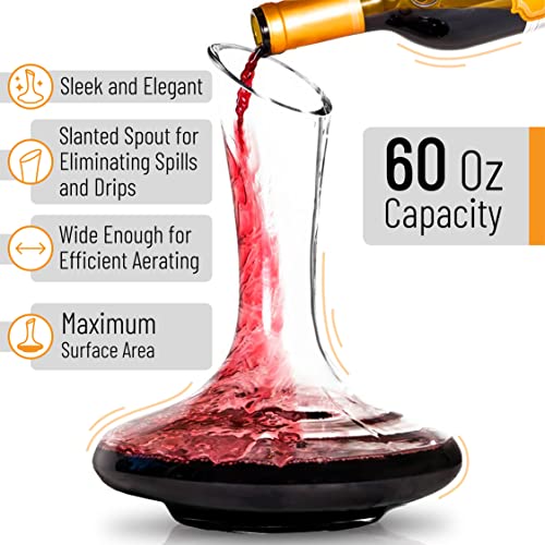 Hand-blown Crystal Wine Decanter Set