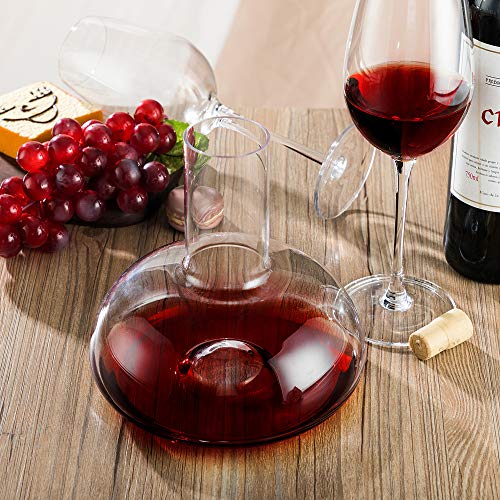 Hand-Blown Wine Decanter Set with Aerator and Stand