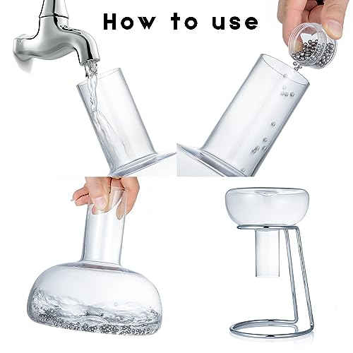 Hand-Blown Wine Decanter Set with Aerator and Stand