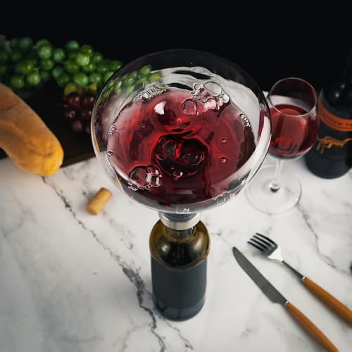 Hand-Blown Wine Decanter Set with Aerator and Stand