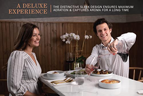 Hand-Blown Crystal Wine Decanter with Stopper and Aerator