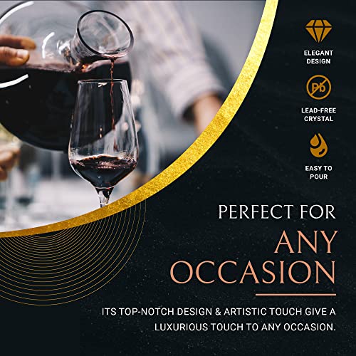 Hand-Blown Crystal Wine Decanter with Stopper and Aerator