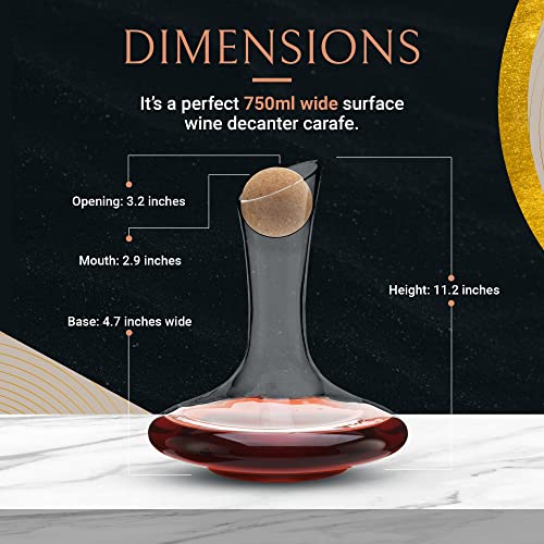 Hand-Blown Crystal Wine Decanter with Stopper and Aerator