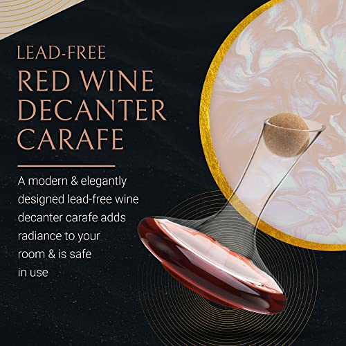 Hand-Blown Crystal Wine Decanter with Stopper and Aerator