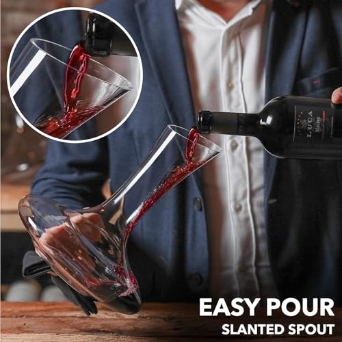 Red Wine Decanter Aerator - Crystal Glass Pitcher