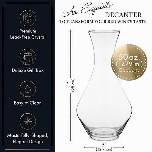 Hand Blown Crystal Wine Decanter - Elixir Glassware