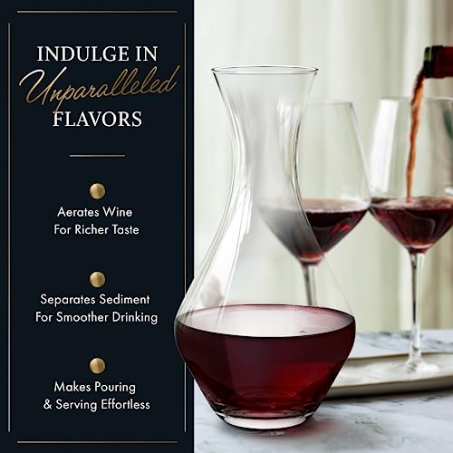 Hand Blown Crystal Wine Decanter - Elixir Glassware