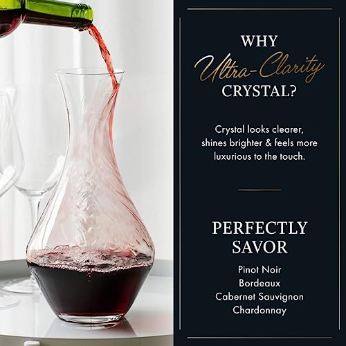 Hand Blown Crystal Wine Decanter - Elixir Glassware