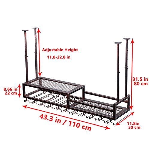 Ceiling and Wall Mounted Wine Rack Holder