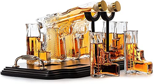Pistol Wine Decanter & Shot Glasses - Men's Gifts