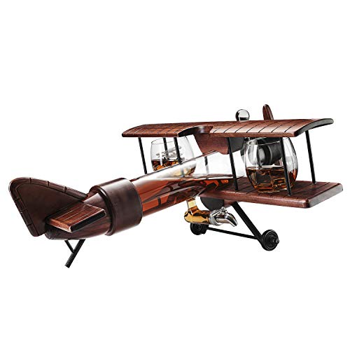 Airplane Decanter Set with Glasses - Wine & Whiskey Gift