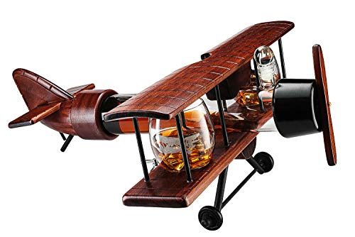 Airplane Decanter Set with Glasses - Wine & Whiskey Gift