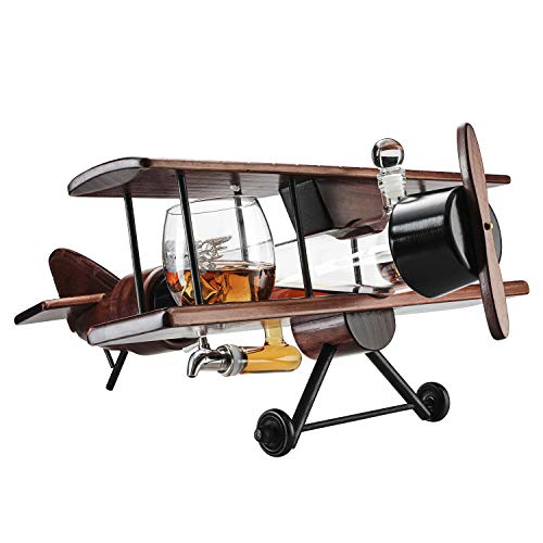 Airplane Decanter Set with Glasses - Wine & Whiskey Gift