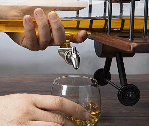 Airplane Decanter Set with Glasses - Wine & Whiskey Gift